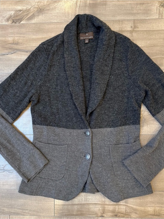 Fenn Wright Manson Sweaters - Fenn Wright Manson Womens Large Knit Cardigan Grey Colorblock Button Front